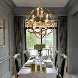 8 Lys Retro Rustikk Luksuriøs Messing Pendellampe Lysekrone