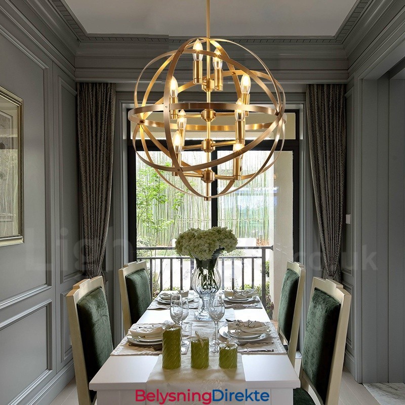 8 Lys Retro Rustikk Luksuriøs Messing Pendellampe Lysekrone