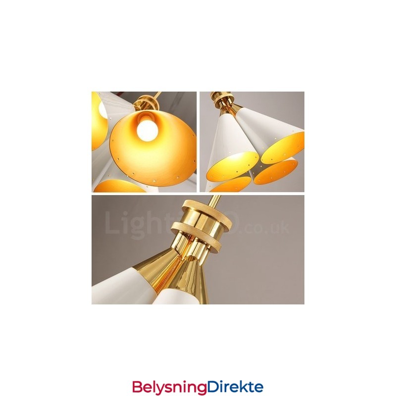 4-Lyss Retro Rustikk Luksuriøs Aluminiumslegering Pendellampe Lysekrone Med Aluminiumslegering Skjerm