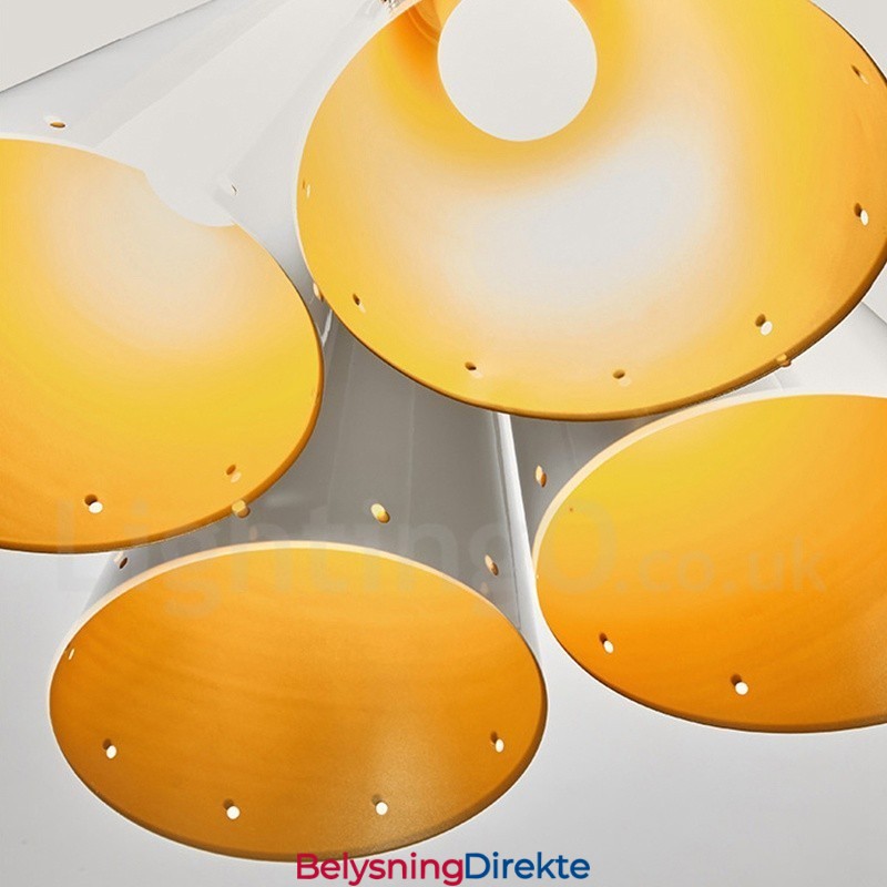 4-Lyss Retro Rustikk Luksuriøs Aluminiumslegering Pendellampe Lysekrone Med Aluminiumslegering Skjerm