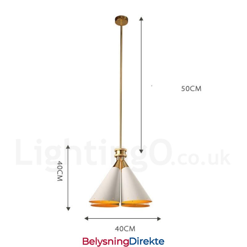 4-Lyss Retro Rustikk Luksuriøs Aluminiumslegering Pendellampe Lysekrone Med Aluminiumslegering Skjerm