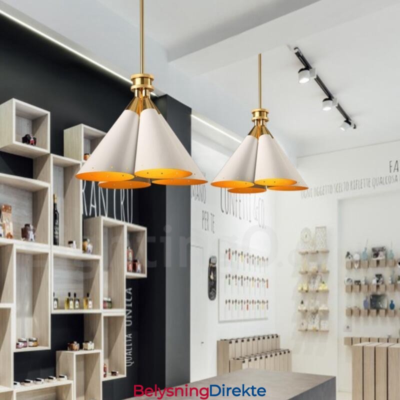 4-Lyss Retro Rustikk Luksuriøs Aluminiumslegering Pendellampe Lysekrone Med Aluminiumslegering Skjerm