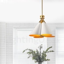 4-Lyss Retro Rustikk Luksuriøs Aluminiumslegering Pendellampe Lysekrone Med Aluminiumslegering Skjerm