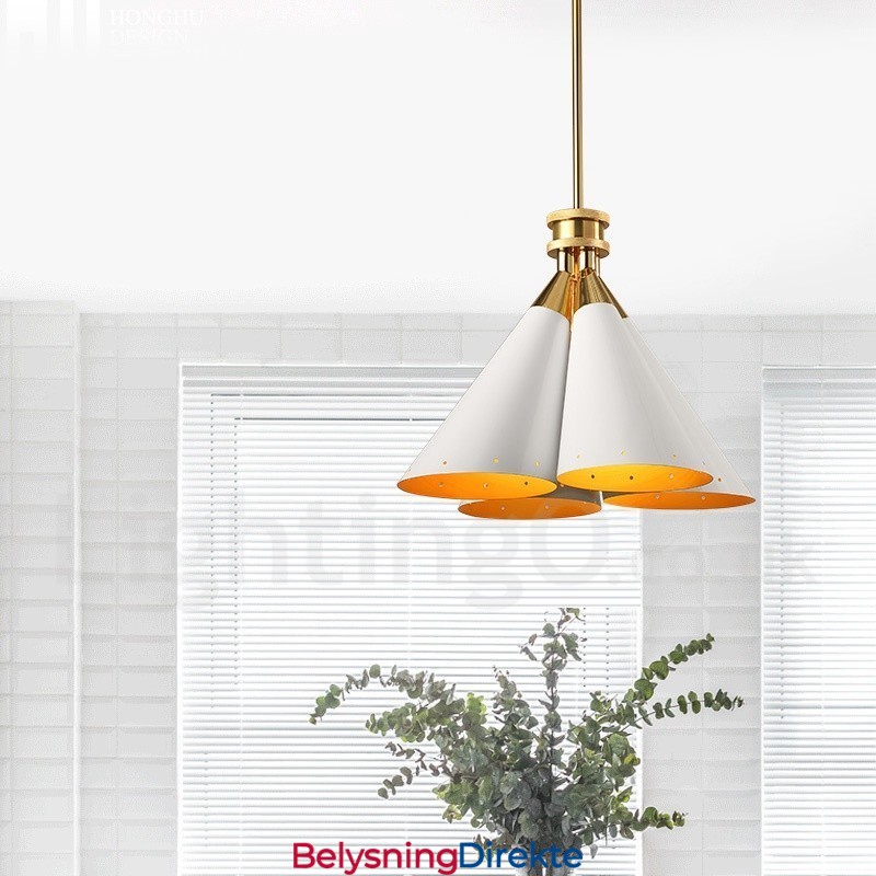 4-Lyss Retro Rustikk Luksuriøs Aluminiumslegering Pendellampe Lysekrone Med Aluminiumslegering Skjerm