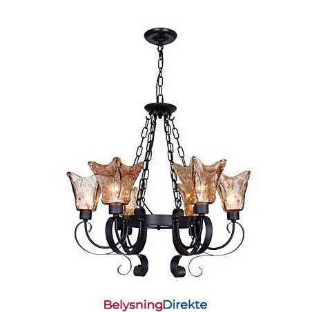 Lysekrone Med 6 Lys I Glass, Tradisjonell, Klassisk, Vintage