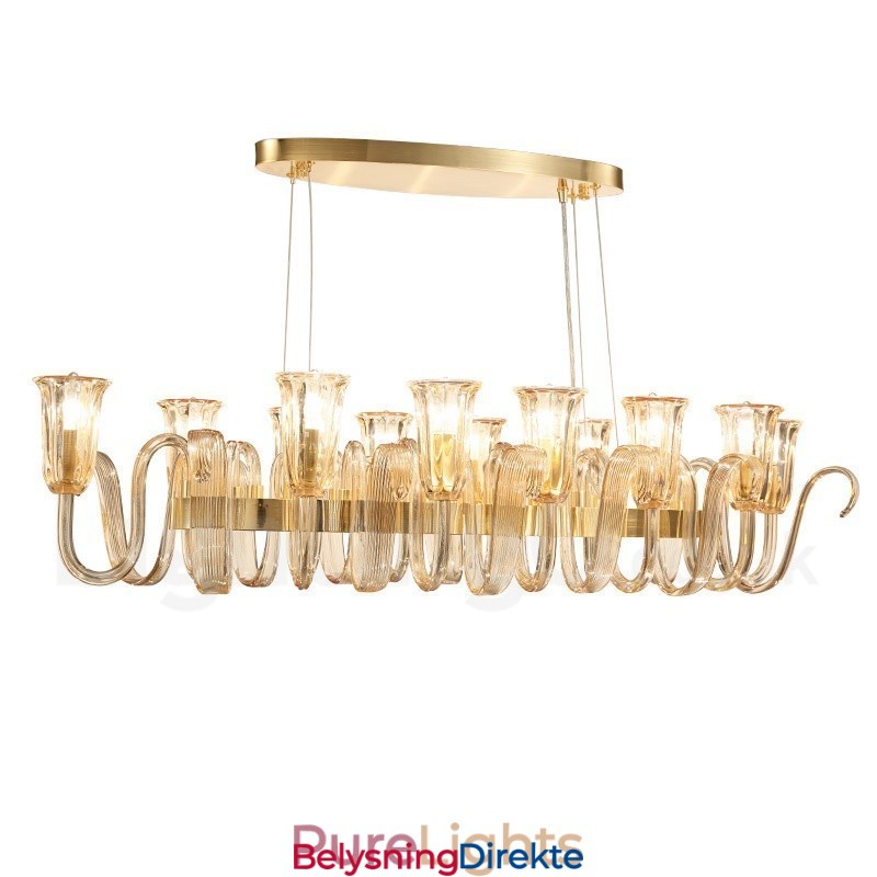 12-Lyss Retro Rustikk Luksuriøs Aluminiumslegering Pendellampe Med Glassskjerm