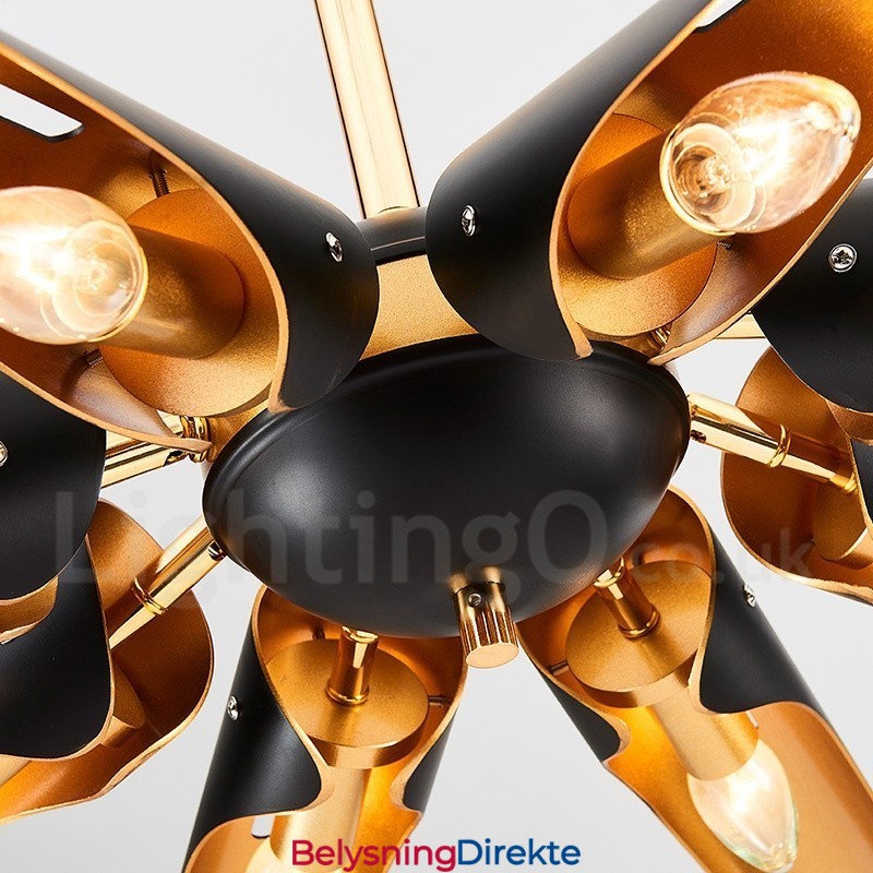 5-Lys Retro Rustikk Luksuriøs Aluminiumslegering Pendellampe Lysekrone Med Aluminiumslegering Skjerm