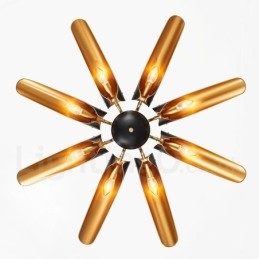 8 Lys Retro Rustikk Luksuriøs Aluminiumslegering Pendellampe Lysekrone Med Aluminiumslegering Skjerm