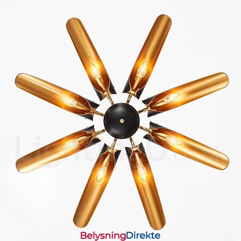 8 Lys Retro Rustikk Luksuriøs Aluminiumslegering Pendellampe Lysekrone Med Aluminiumslegering Skjerm