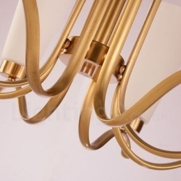 8 Lys Retro Rustikk Luksuriøs Messing Pendellampe Med Glassskjerm