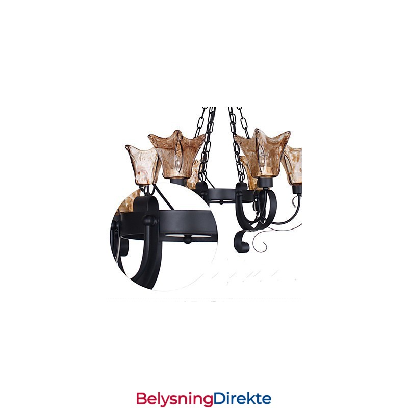 Lysekrone Med 6 Lys I Glass, Tradisjonell, Klassisk, Vintage