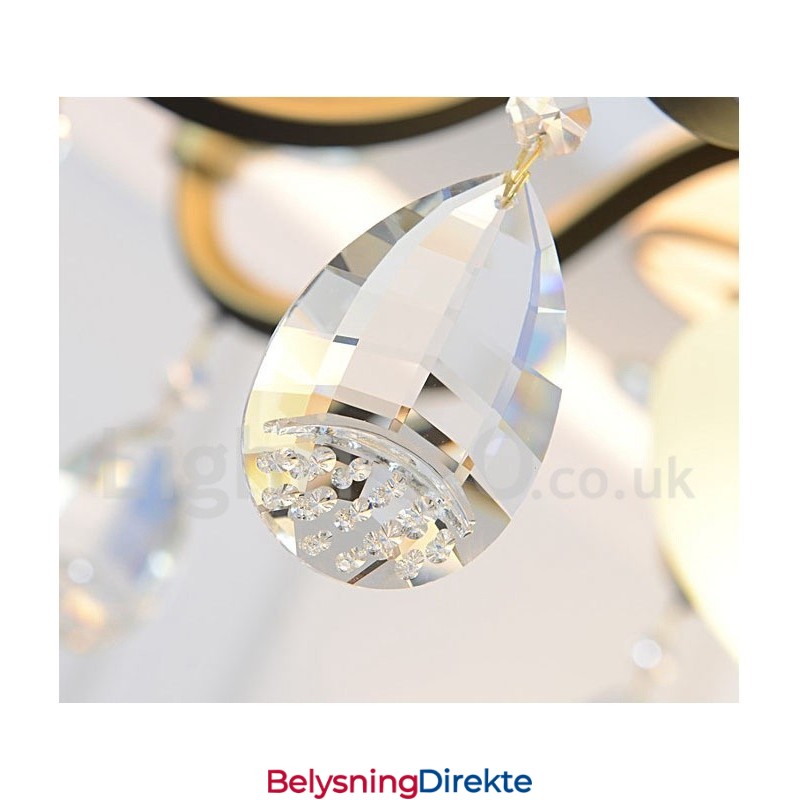 Retro Rustikk Luksuriøs Krystall Pendellampe Med Glassskjerm