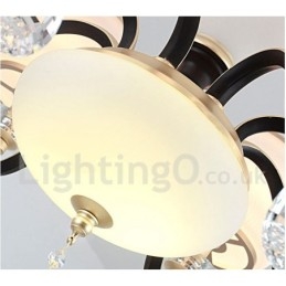 Retro Rustikk Luksuriøs Krystall Pendellampe Med Glassskjerm