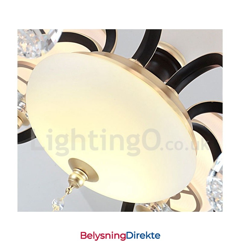 Retro Rustikk Luksuriøs Krystall Pendellampe Med Glassskjerm