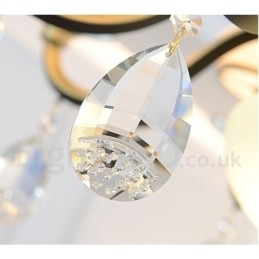 12-Lyss Retro Rustikk Luksuriøs Krystall Pendellampe Med Glassskjerm