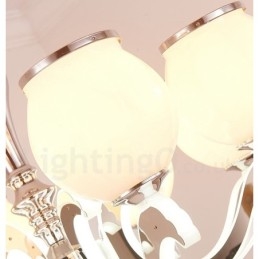 6 Lys Moderne Samtidskunst Luksuriøs Pendellampe Med Glassskjerm