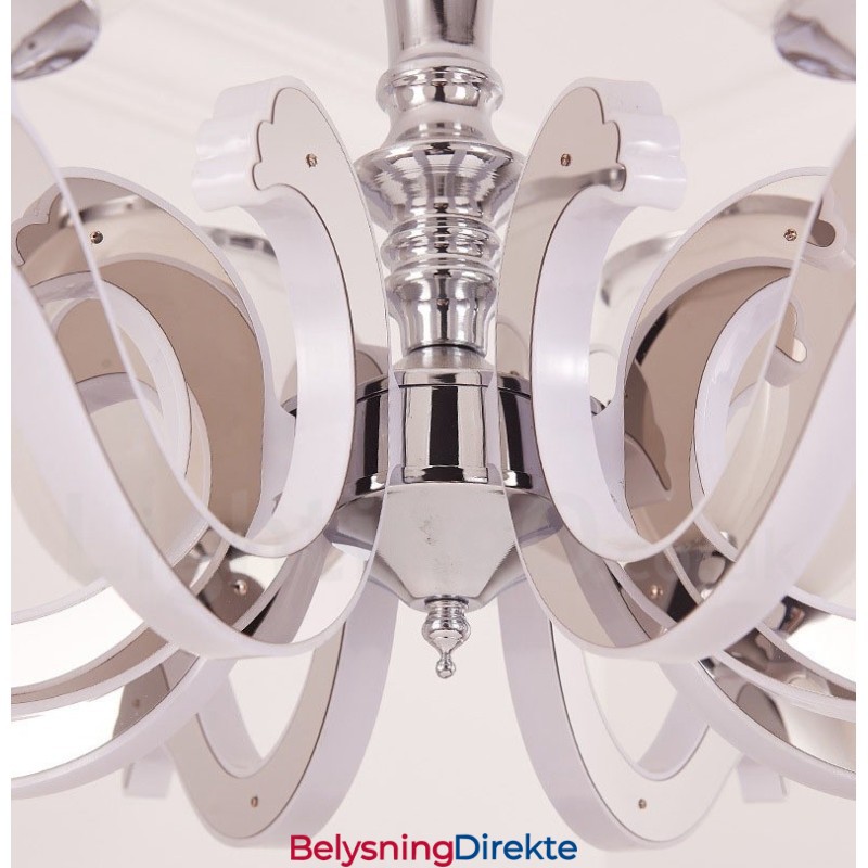 6 Lys Moderne Samtidskunst Luksuriøs Pendellampe Med Glassskjerm