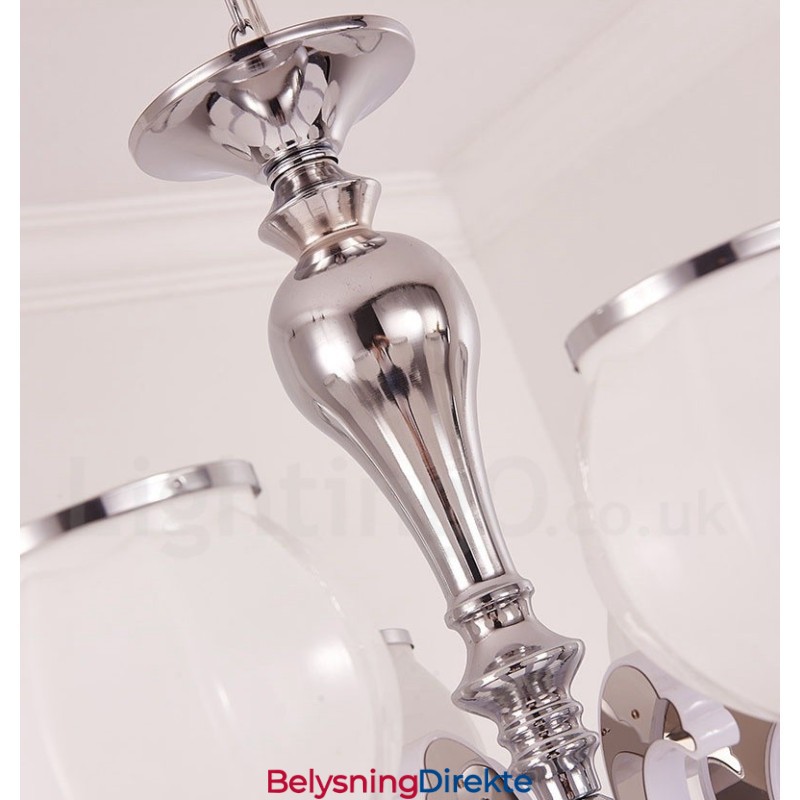 6 Lys Moderne Samtidskunst Luksuriøs Pendellampe Med Glassskjerm