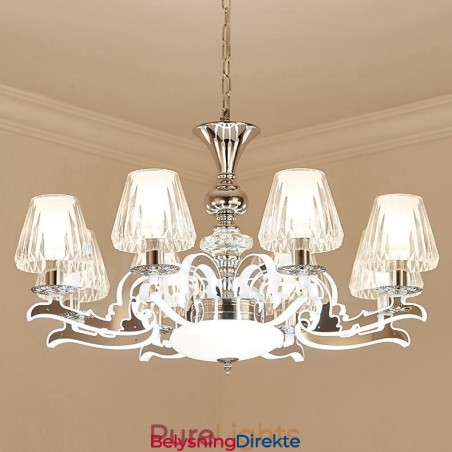 Retro Rustikk Luksuriøs Krystall Pendellampe Med Glassskjerm