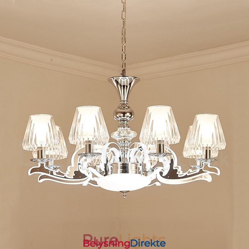 Retro Rustikk Luksuriøs Krystall Pendellampe Med Glassskjerm