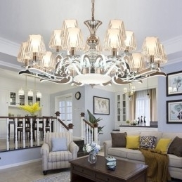 Retro Rustikk Luksuriøs Krystall Pendellampe Med Glassskjerm