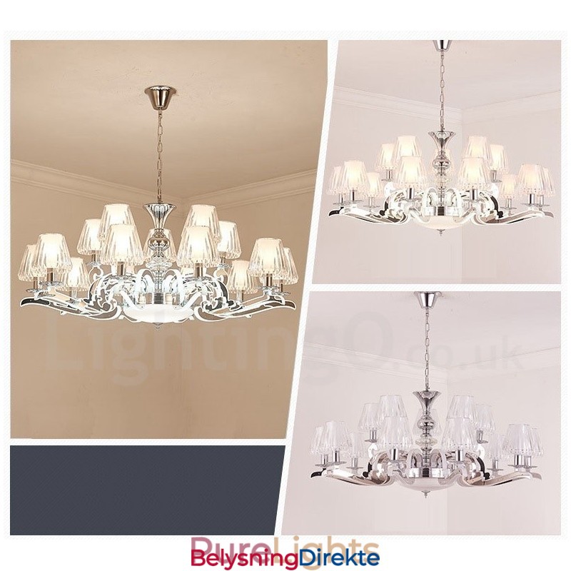 Retro Rustikk Luksuriøs Krystall Pendellampe Med Glassskjerm