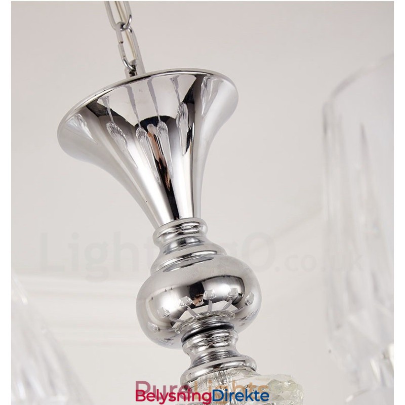 Retro Rustikk Luksuriøs Krystall Pendellampe Med Glassskjerm