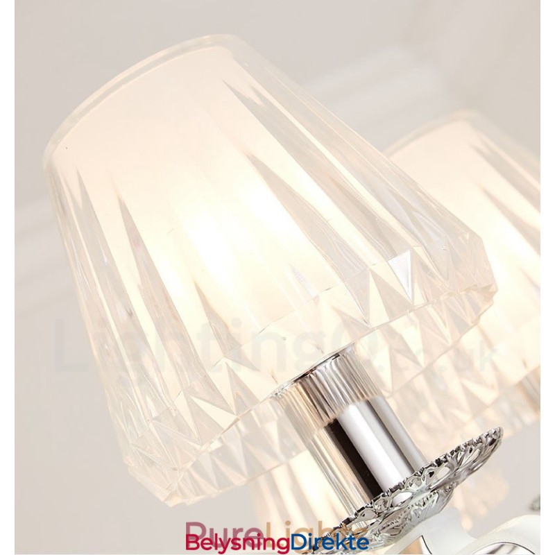 Retro Rustikk Luksuriøs Krystall Pendellampe Med Glassskjerm