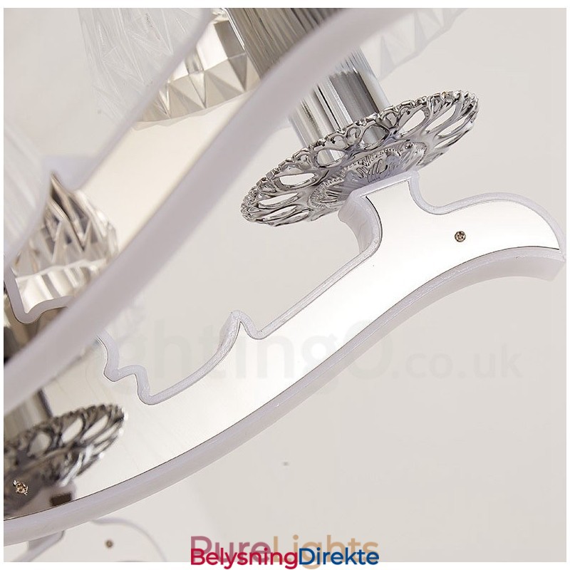 Retro Rustikk Luksuriøs Krystall Pendellampe Med Glassskjerm