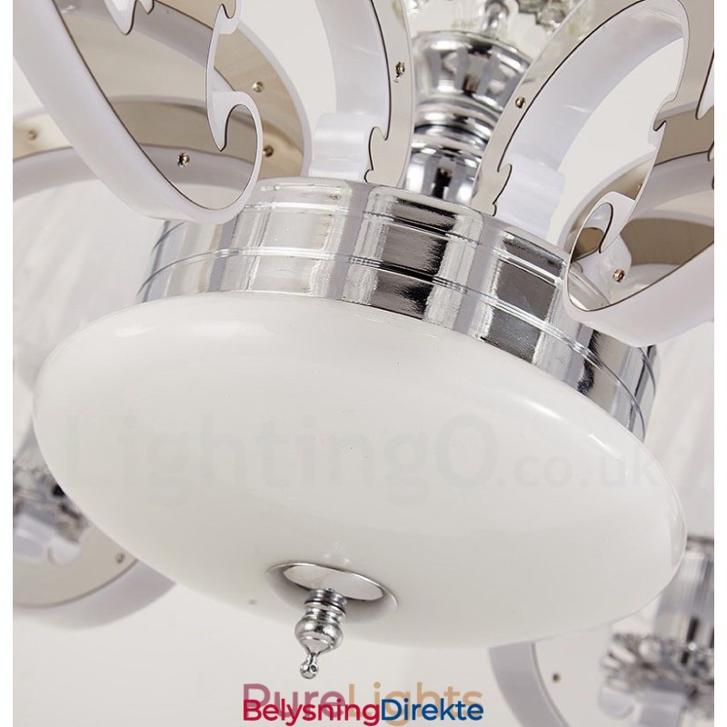 Retro Rustikk Luksuriøs Krystall Pendellampe Med Glassskjerm