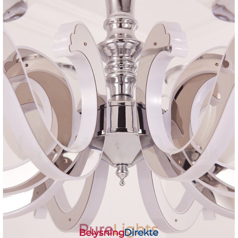 8 Lys Moderne, Samtidskunst Luksuriøs Pendellampe Med Glassskjerm