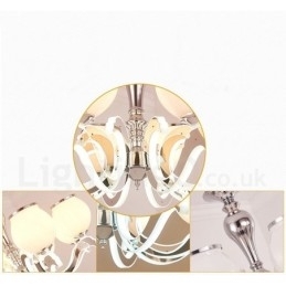 8 Lys Moderne, Samtidskunst Luksuriøs Pendellampe Med Glassskjerm