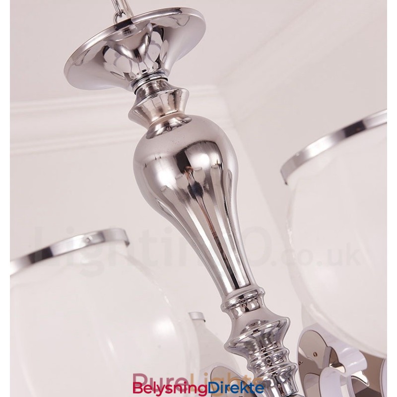 8 Lys Moderne, Samtidskunst Luksuriøs Pendellampe Med Glassskjerm