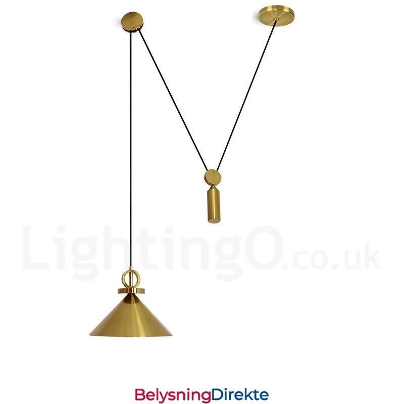 Ren Kobber Moderne Samtidskunst Nordisk Stil Rise And Fall Pendellampe Messing Taklampe