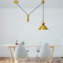 Ren Kobber Moderne Samtidskunst Nordisk Stil Rise And Fall Pendellampe Messing Taklampe