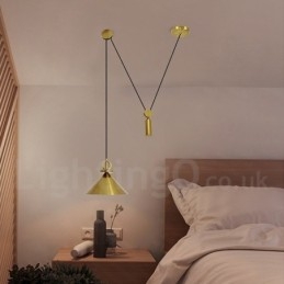 Ren Kobber Moderne Samtidskunst Nordisk Stil Rise And Fall Pendellampe Messing Taklampe