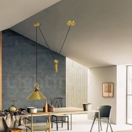 Ren Kobber Moderne Samtidskunst Nordisk Stil Rise And Fall Pendellampe Messing Taklampe