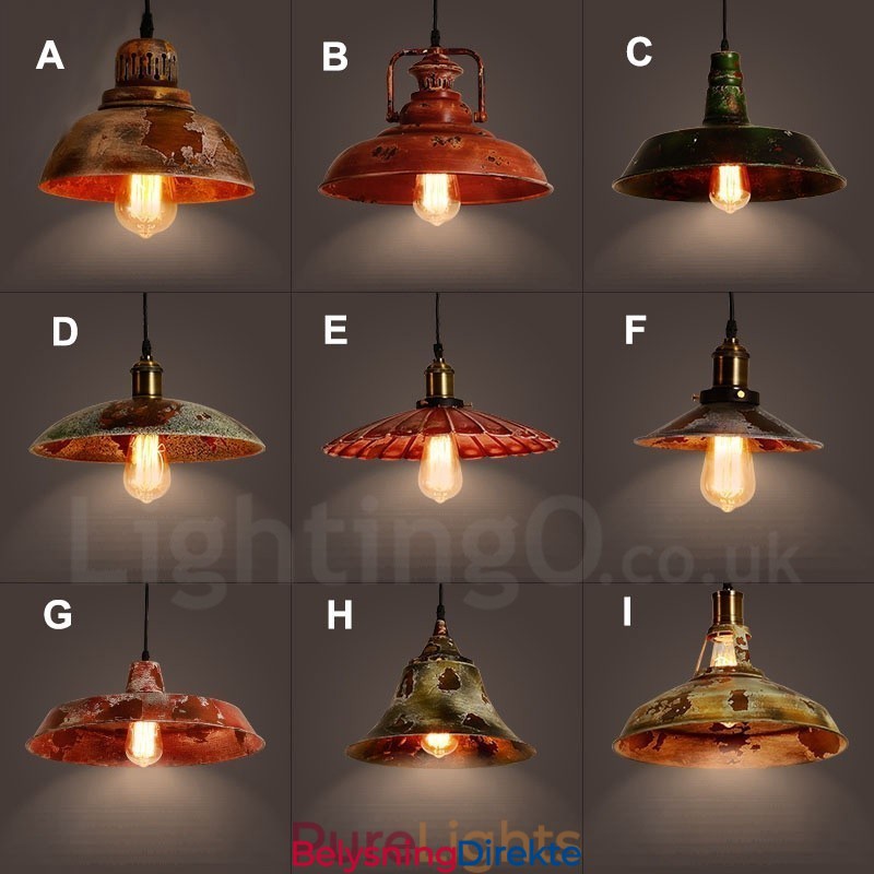 Rustikk Retro Vintage Pendellampe Med 1 Lys I Loftstil