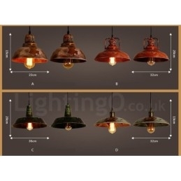 Rustikk Retro Vintage Pendellampe Med 1 Lys I Loftstil