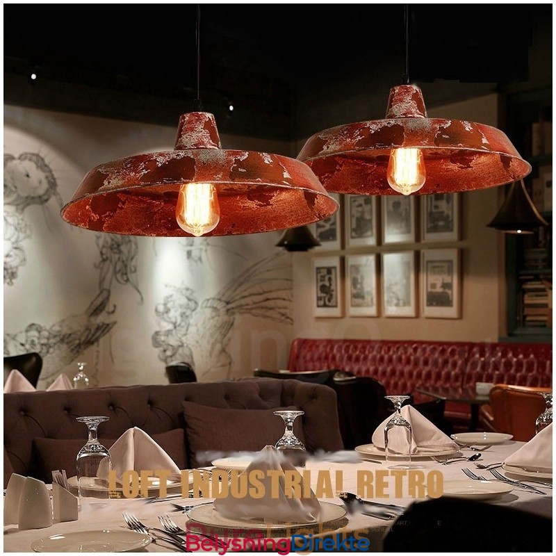 Rustikk Retro Vintage Pendellampe Med 1 Lys I Loftstil