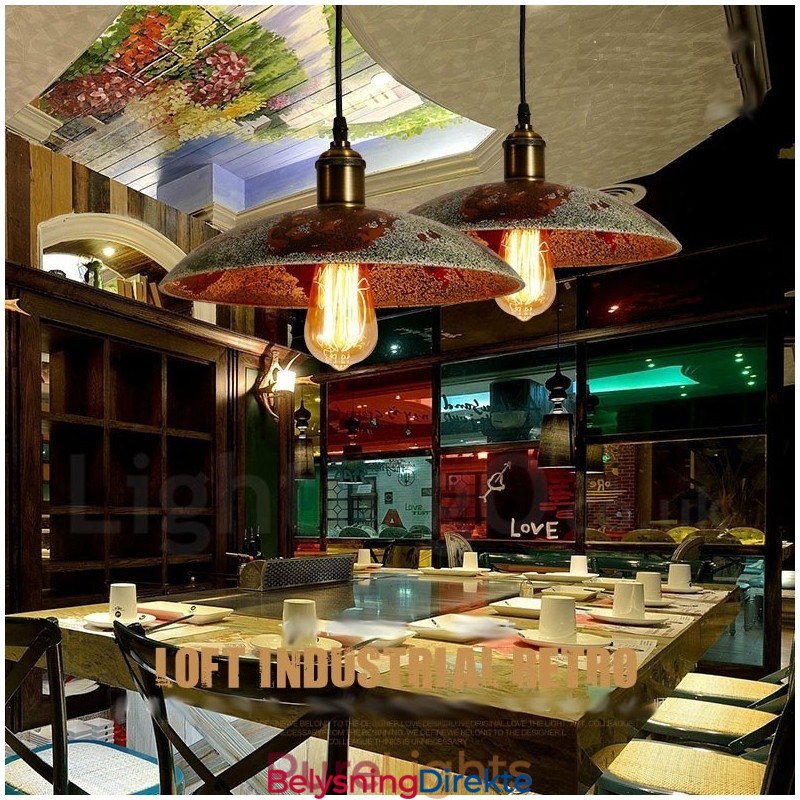 Rustikk Retro Vintage Pendellampe Med 1 Lys I Loftstil