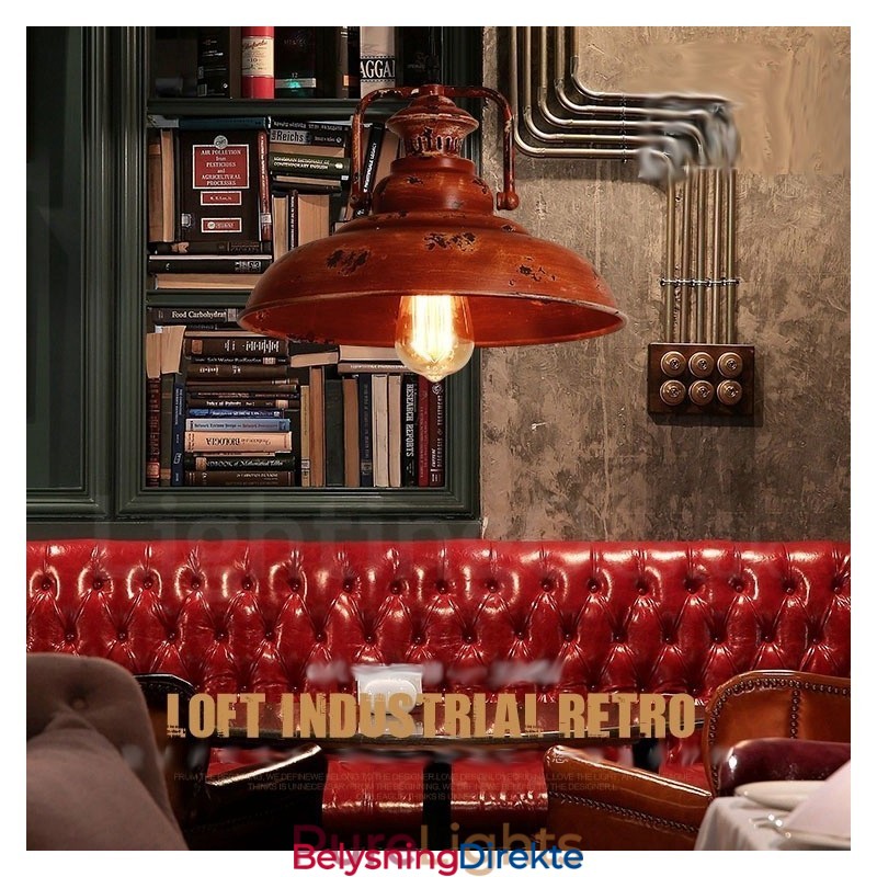Rustikk Retro Vintage Pendellampe Med 1 Lys I Loftstil