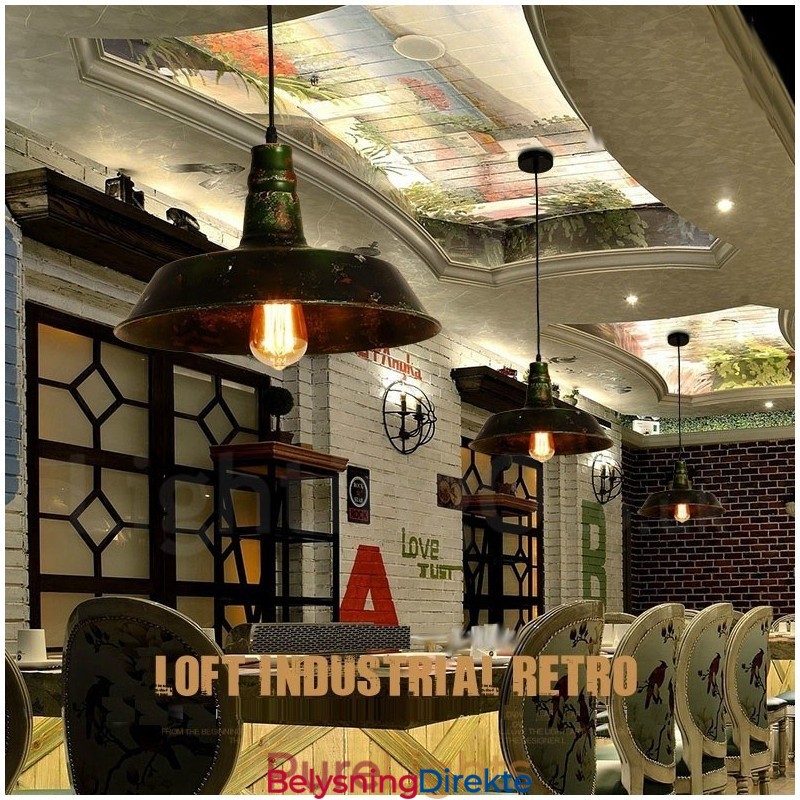 Rustikk Retro Vintage Pendellampe Med 1 Lys I Loftstil