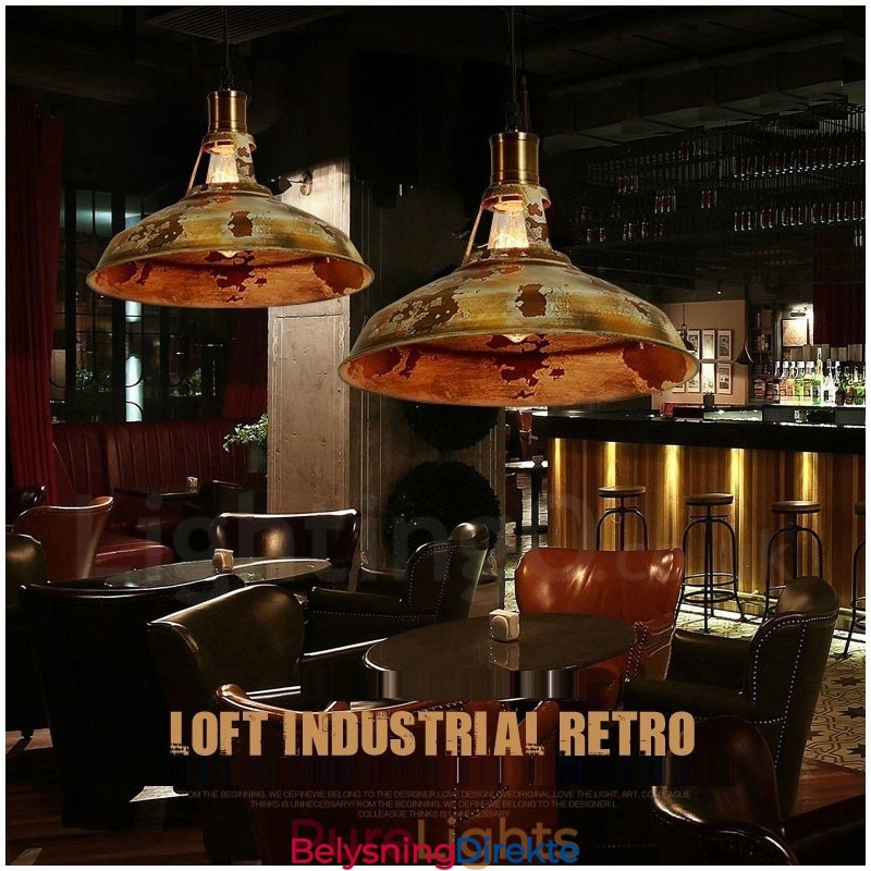 Rustikk Retro Vintage Pendellampe Med 1 Lys I Loftstil