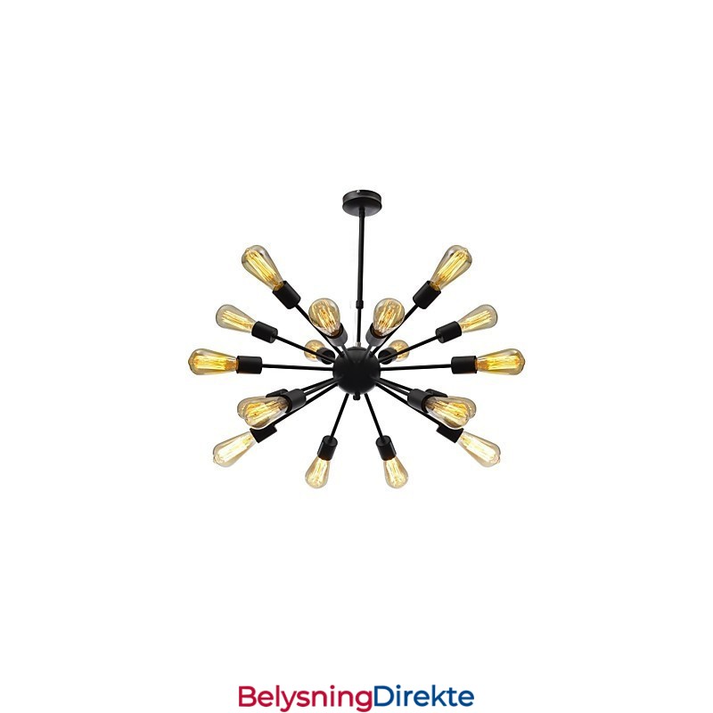 Minimalistisk Radial Lysekrone I Nordamerikansk Stil Med 18 Lys