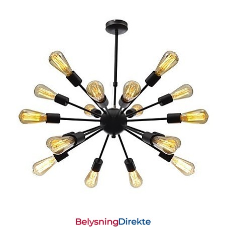 Minimalistisk Radial Lysekrone I Nordamerikansk Stil Med 18 Lys
