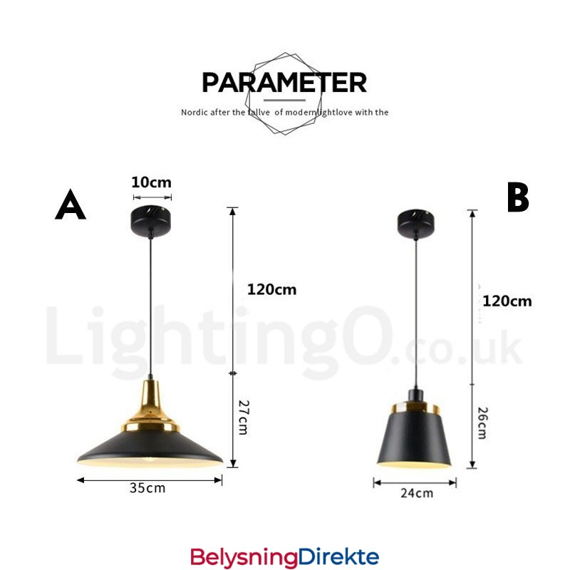1 Lys Moderne Samtids Pendellampe I Tak