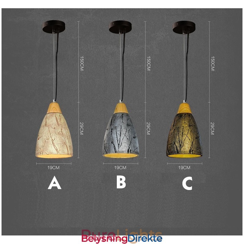 1 Lys Sement Moderne Samtids Pendellampe I Tak