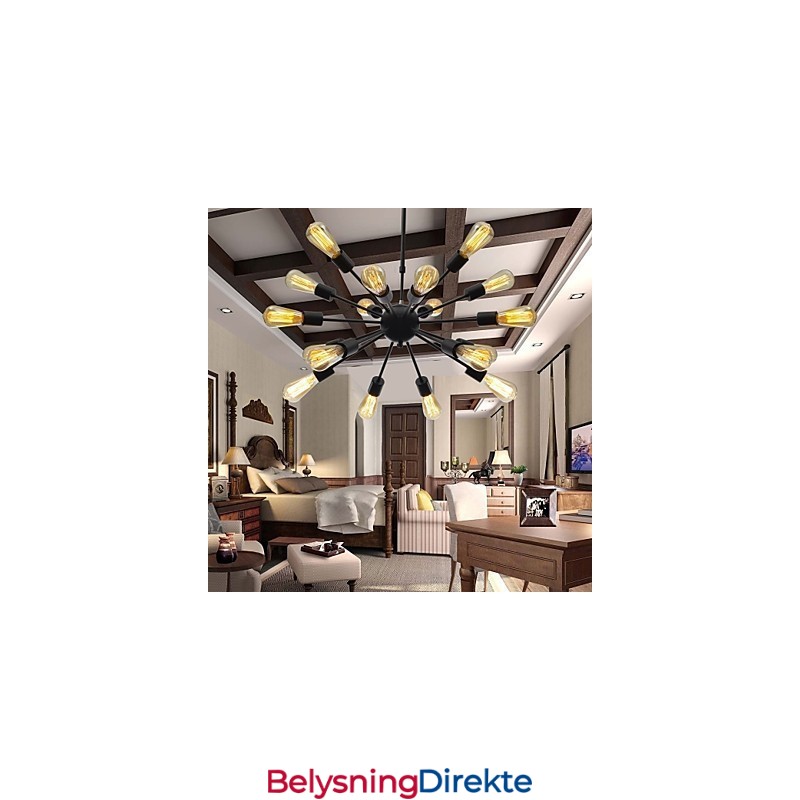 Minimalistisk Radial Lysekrone I Nordamerikansk Stil Med 18 Lys