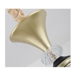 Moderne, Samtidskunst, Retro, Luksuriøs Krystallanhengslampe Med Glassskjerm